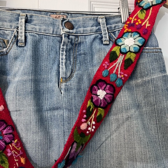 Recycled Denim Crossbody with Vintage Embroidered Strap - Picture 14 of 15